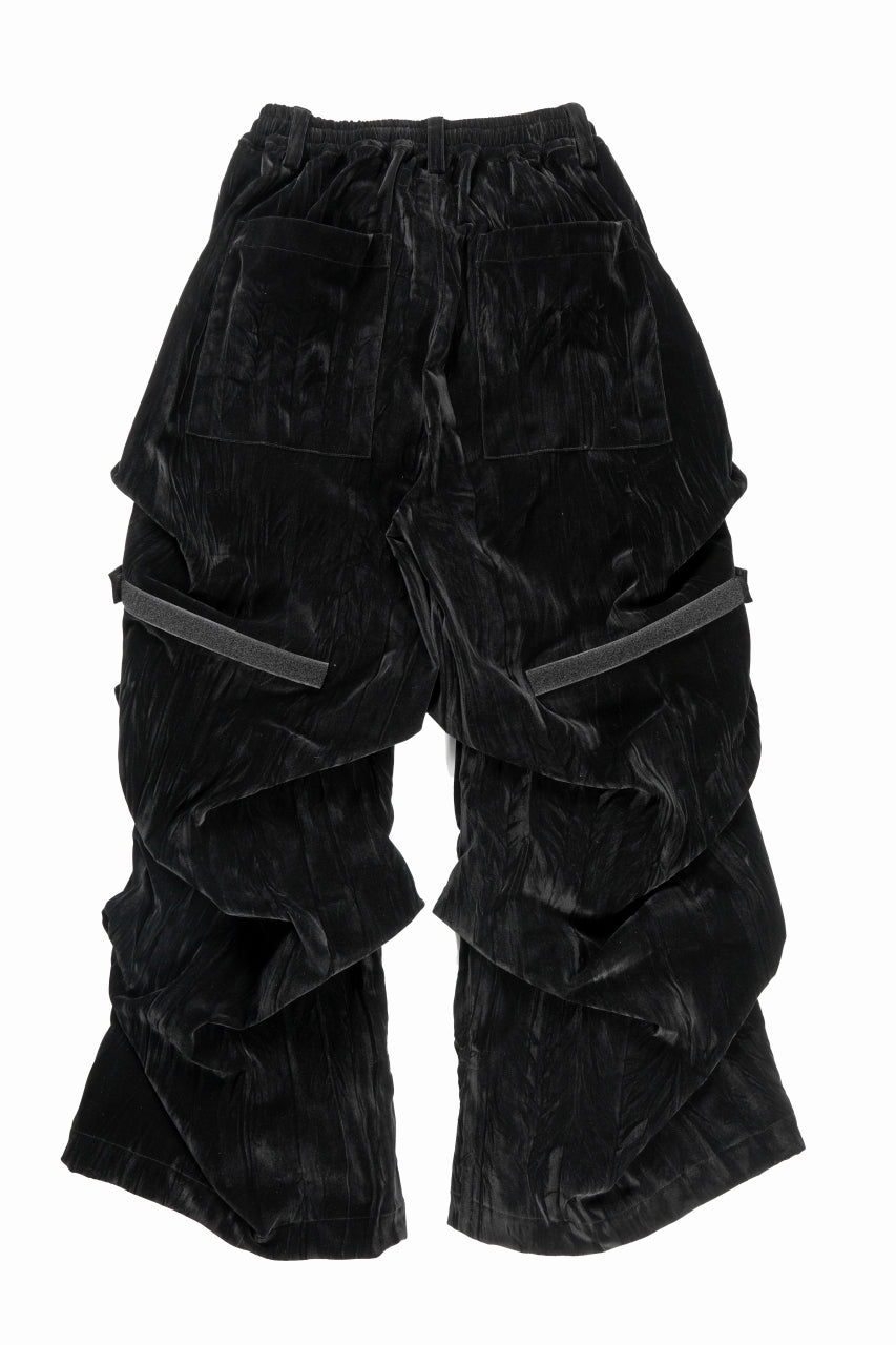 画像をギャラリービューアに読み込む, A.F ARTEFACT WASHER VELOR TUCK WIDE PANTS (BLACK)