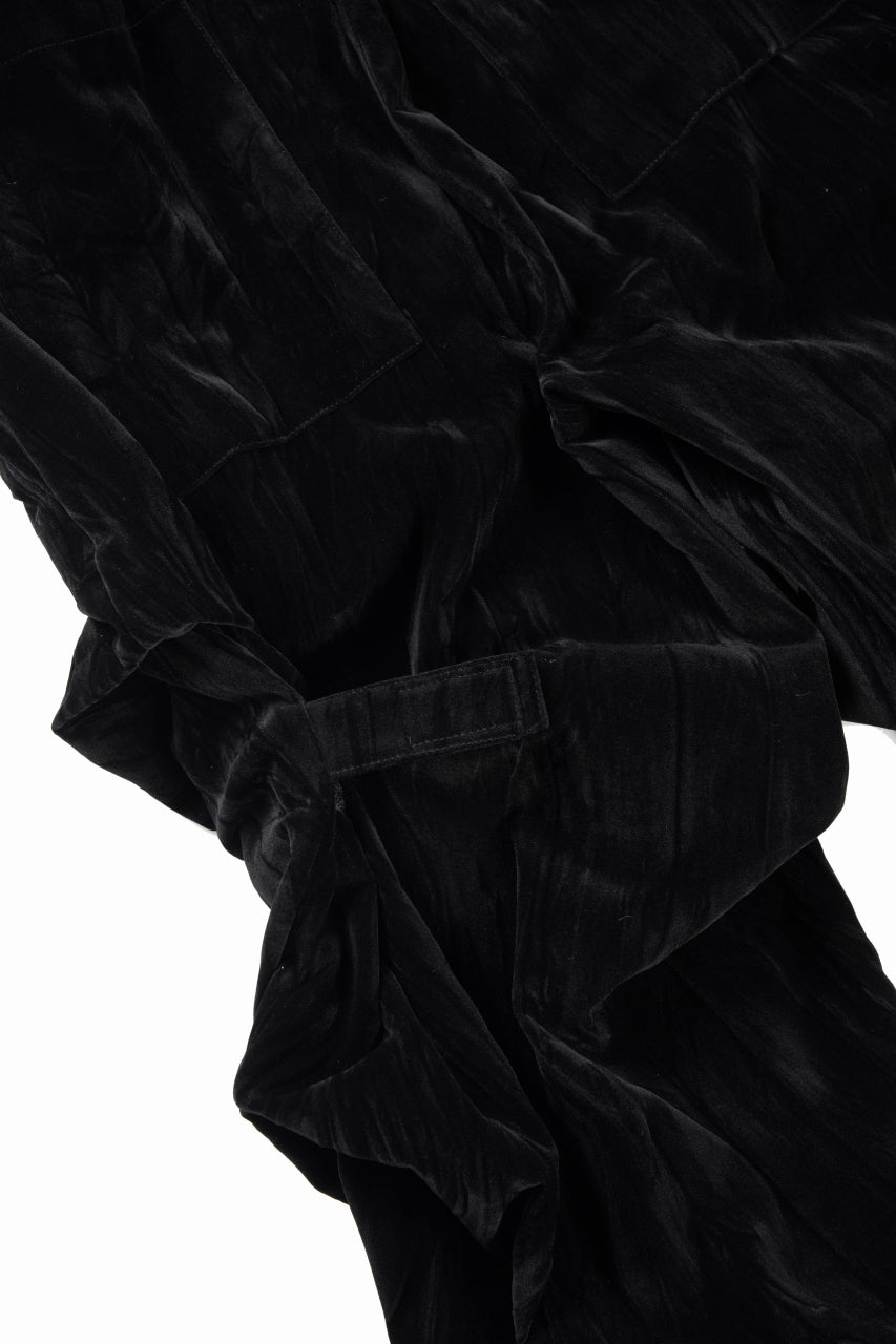 画像をギャラリービューアに読み込む, A.F ARTEFACT WASHER VELOR TUCK WIDE PANTS (BLACK)