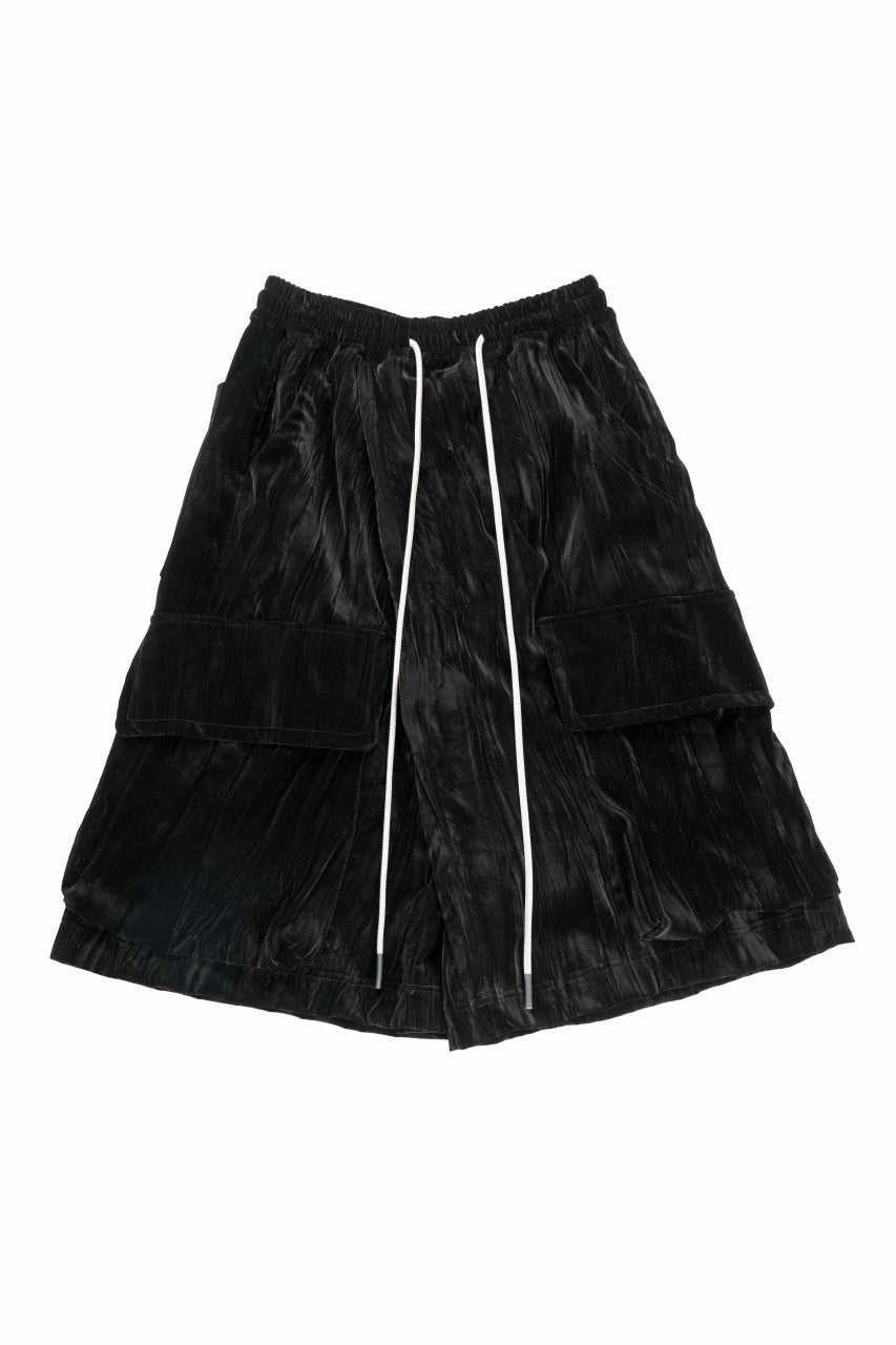 画像をギャラリービューアに読み込む, A.F ARTEFACT WASHER VELOR WRAP SKIRT SHORTS (BLACK)