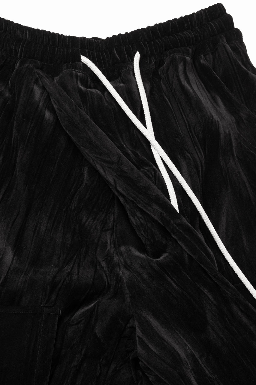 A.F ARTEFACT WASHER VELOR WRAP SKIRT SHORTS (BLACK)
