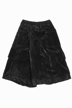 画像をギャラリービューアに読み込む, A.F ARTEFACT WASHER VELOR WRAP SKIRT SHORTS (BLACK)