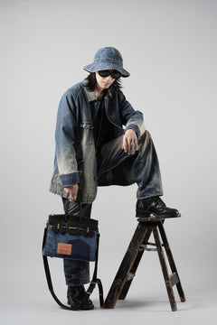 画像をギャラリービューアに読み込む, ierib exclusive 2Way Bark Bag 30 / Vintage Denim + Horse Leather (INDIGO x BLACK #B)