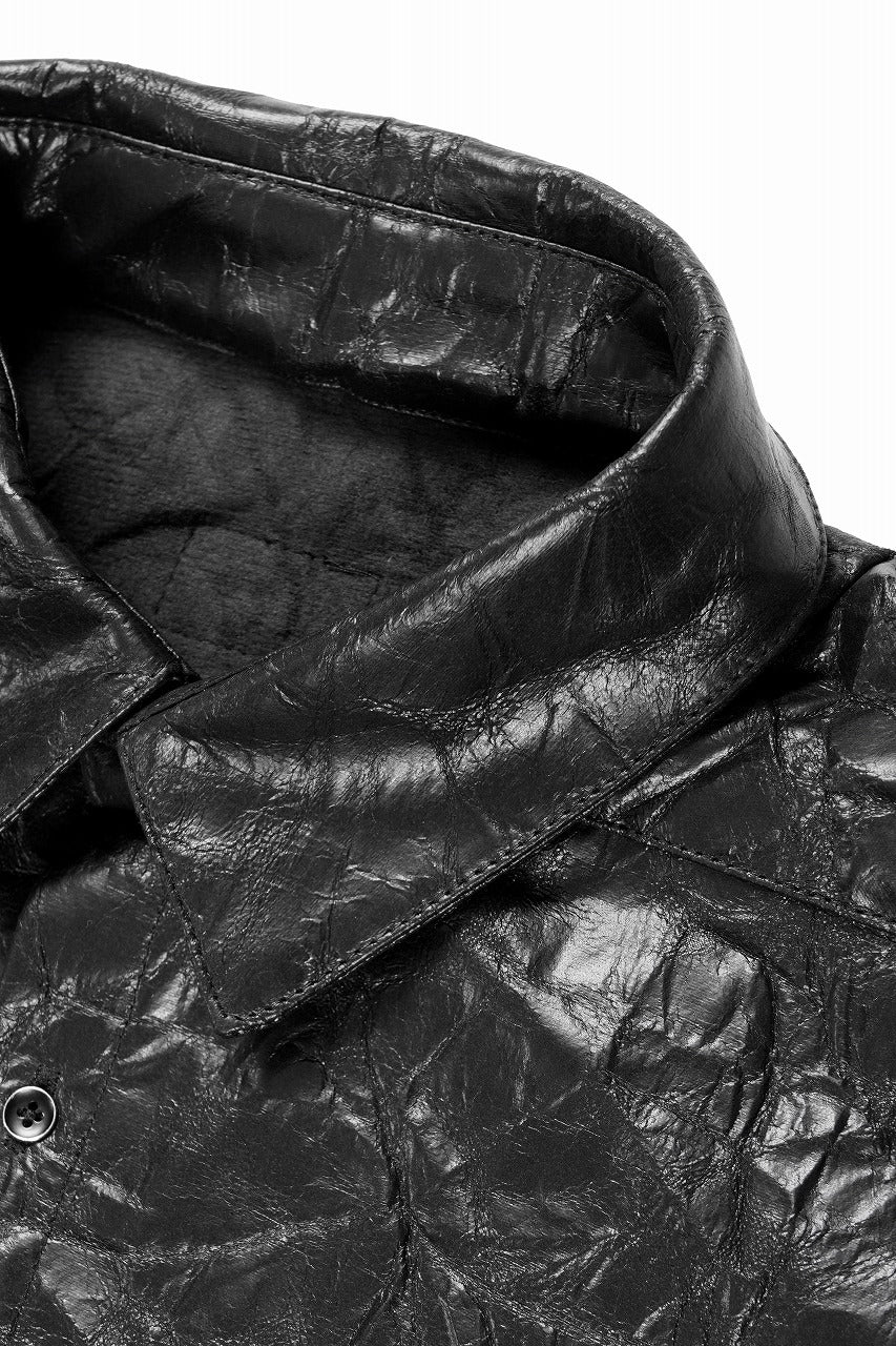 A.F ARTEFACT WASHER SYNTHETIC LEATHER SHRT (BLACK)