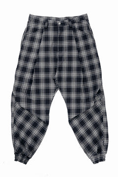 画像をギャラリービューアに読み込む, A.F ARTEFACT TUCK WIDE EASY PANTS / TARTAN CHECK (BLACK x GREY)
