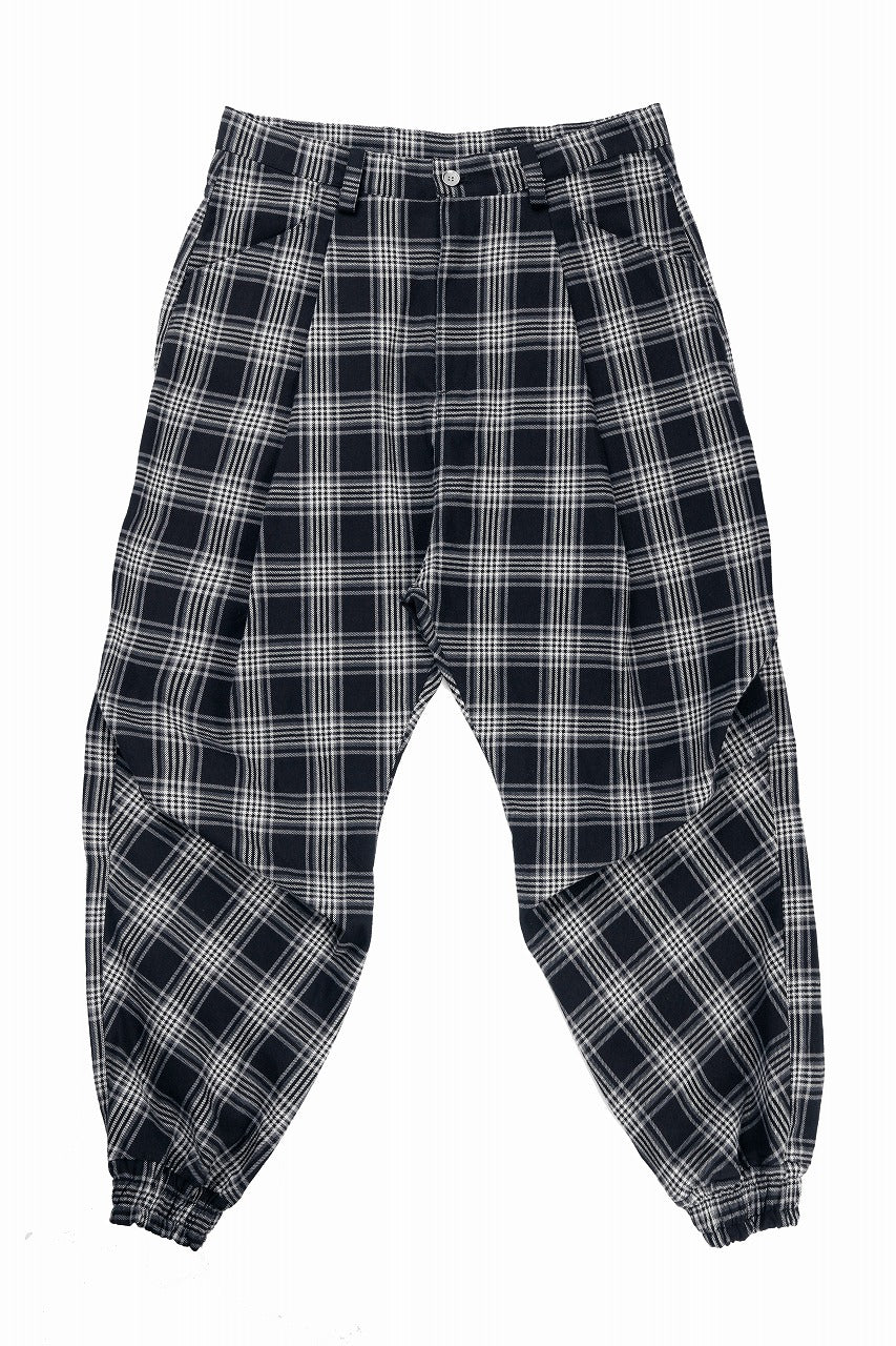 A.F ARTEFACT TUCK WIDE EASY PANTS / TARTAN CHECK (BLACK x GREY)
