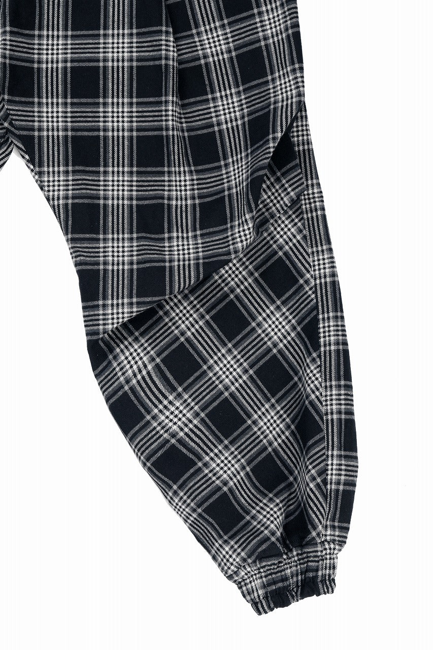 画像をギャラリービューアに読み込む, A.F ARTEFACT TUCK WIDE EASY PANTS / TARTAN CHECK (BLACK x GREY)