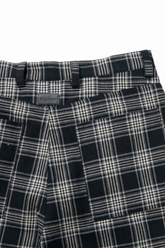 画像をギャラリービューアに読み込む, A.F ARTEFACT TUCK WIDE EASY PANTS / TARTAN CHECK (BLACK x GREY)