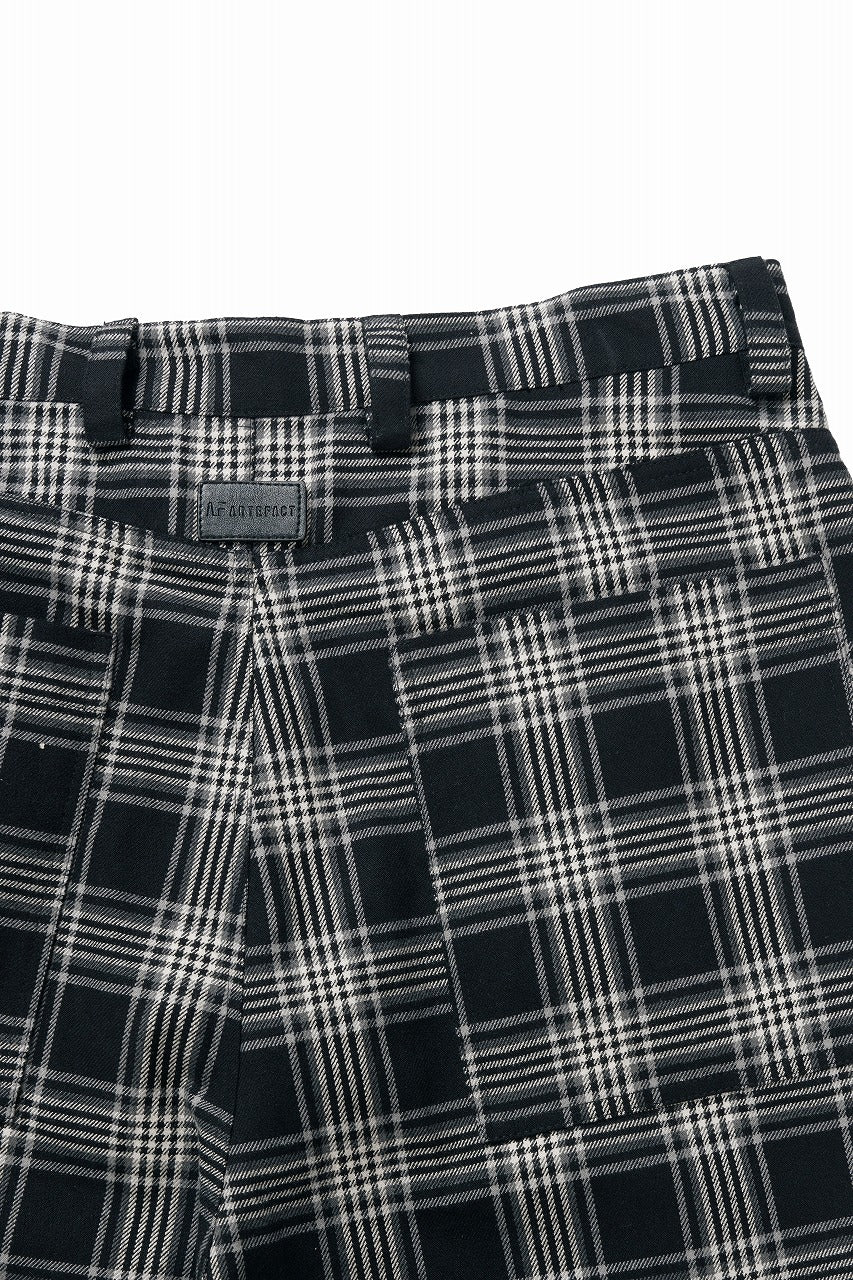 画像をギャラリービューアに読み込む, A.F ARTEFACT TUCK WIDE EASY PANTS / TARTAN CHECK (BLACK x GREY)