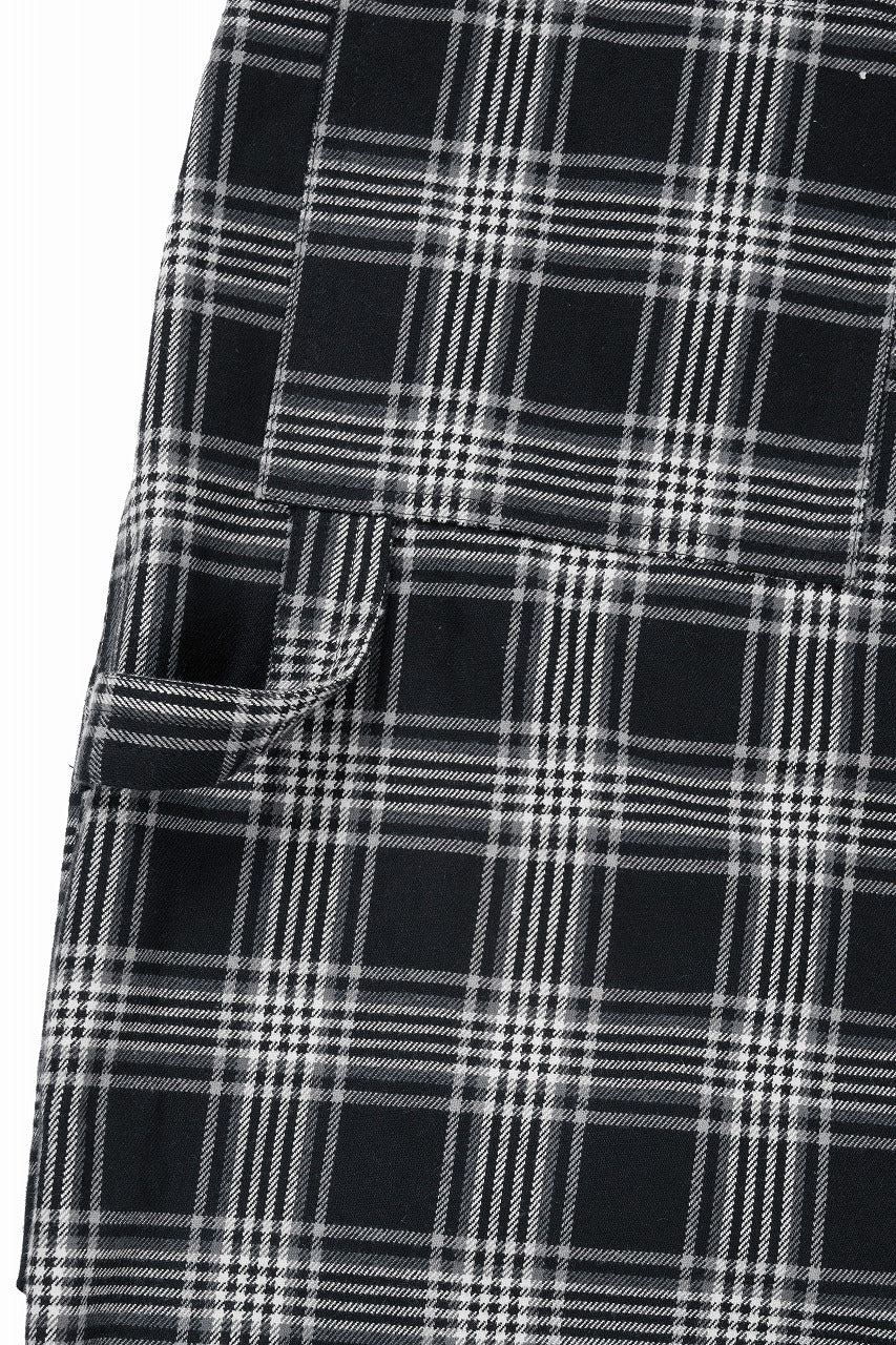 画像をギャラリービューアに読み込む, A.F ARTEFACT TUCK WIDE EASY PANTS / TARTAN CHECK (BLACK x GREY)