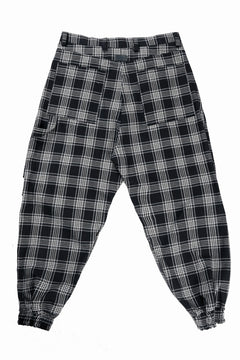 画像をギャラリービューアに読み込む, A.F ARTEFACT TUCK WIDE EASY PANTS / TARTAN CHECK (BLACK x GREY)