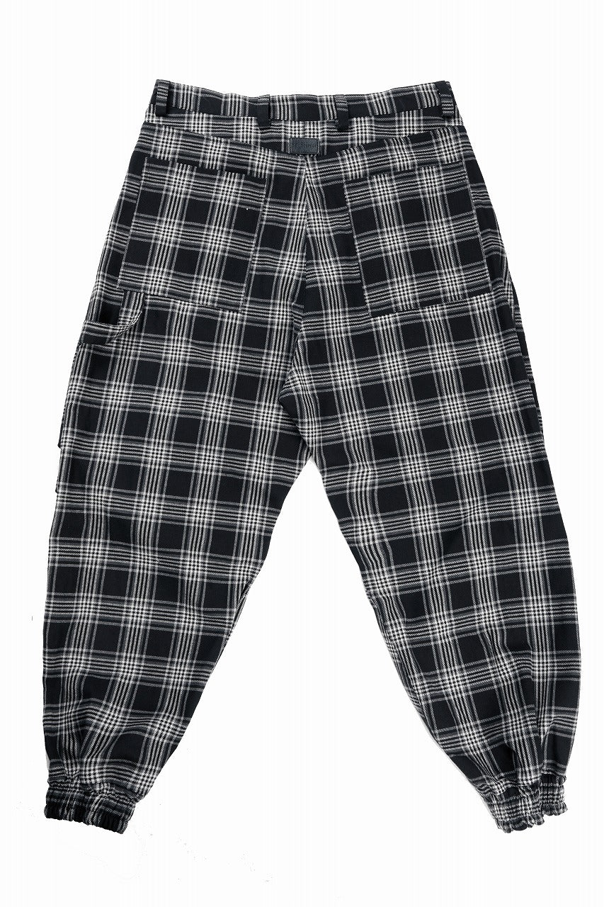 画像をギャラリービューアに読み込む, A.F ARTEFACT TUCK WIDE EASY PANTS / TARTAN CHECK (BLACK x GREY)