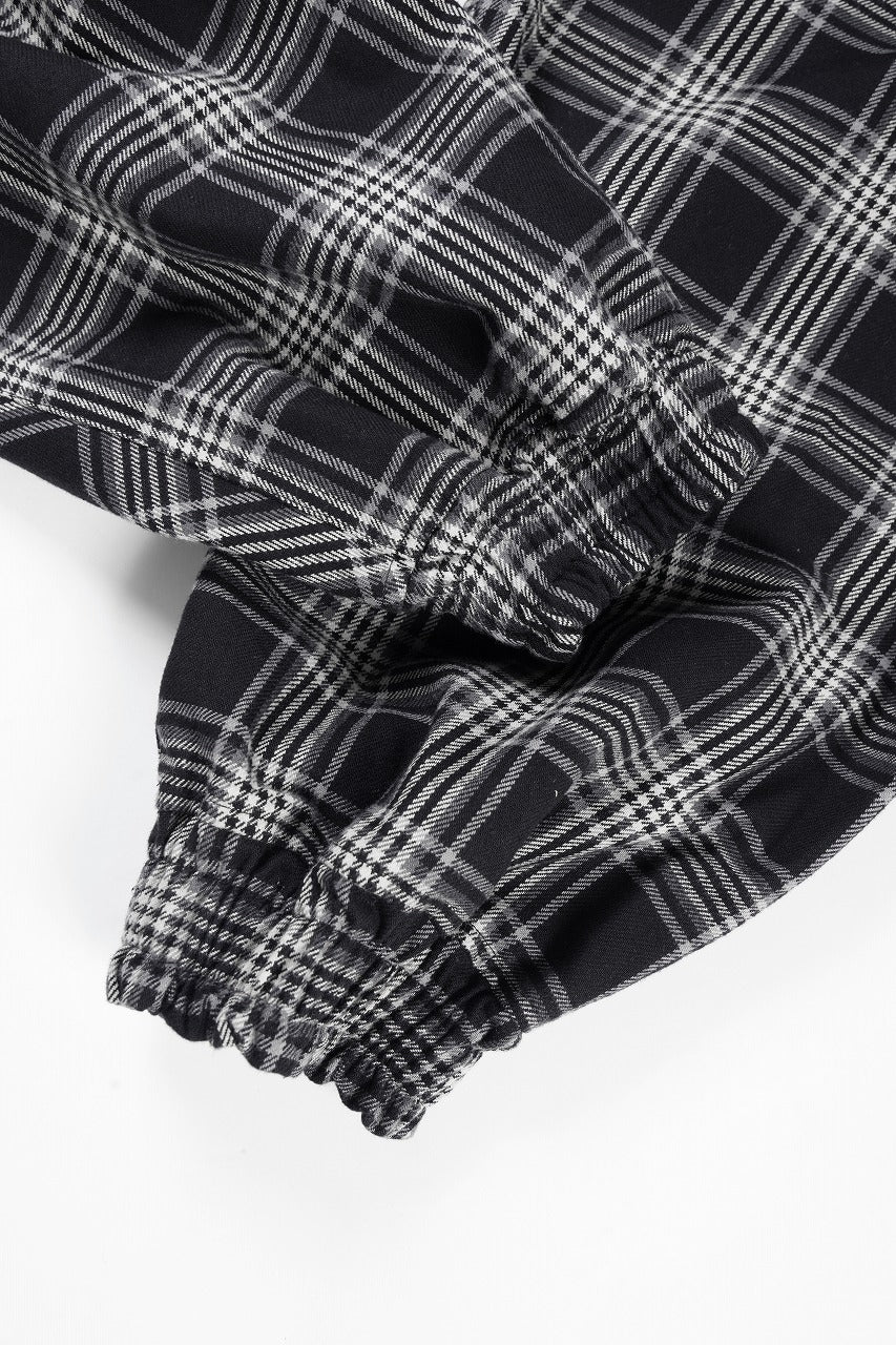 画像をギャラリービューアに読み込む, A.F ARTEFACT TUCK WIDE EASY PANTS / TARTAN CHECK (BLACK x GREY)