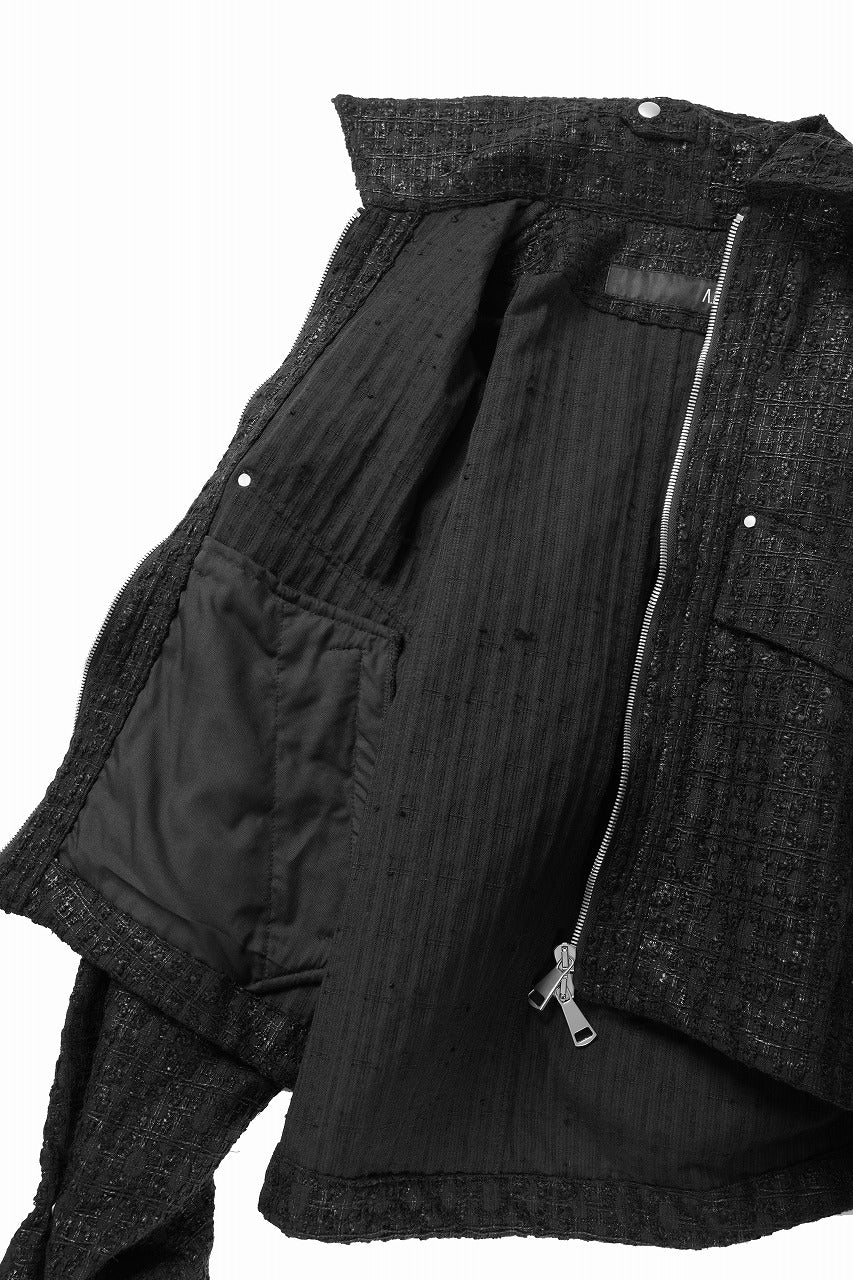 画像をギャラリービューアに読み込む, A.F ARTEFACT TUCK SLEEVE JACKET / LUXURY TWEED (BLACK)