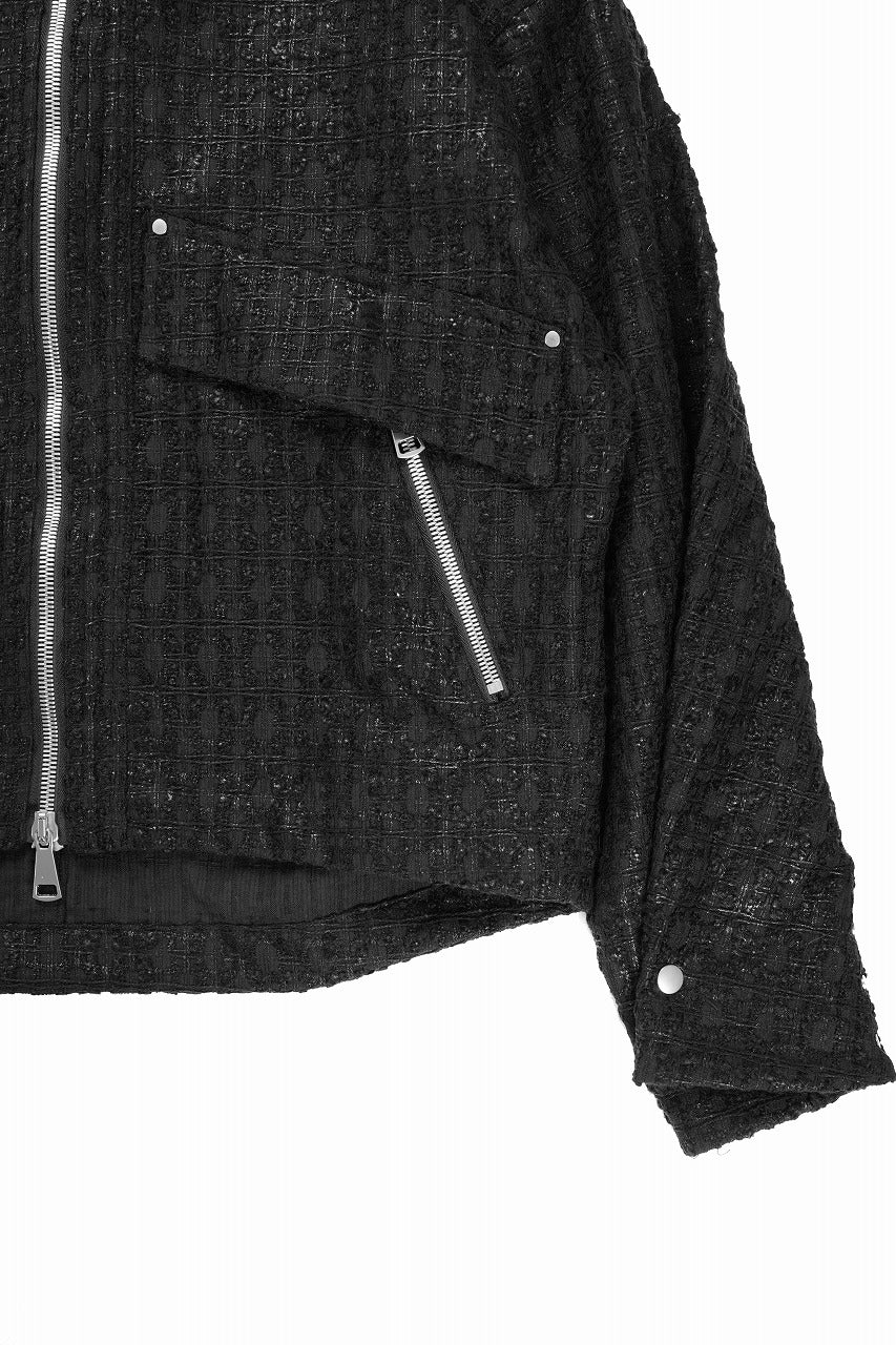 画像をギャラリービューアに読み込む, A.F ARTEFACT TUCK SLEEVE JACKET / LUXURY TWEED (BLACK)
