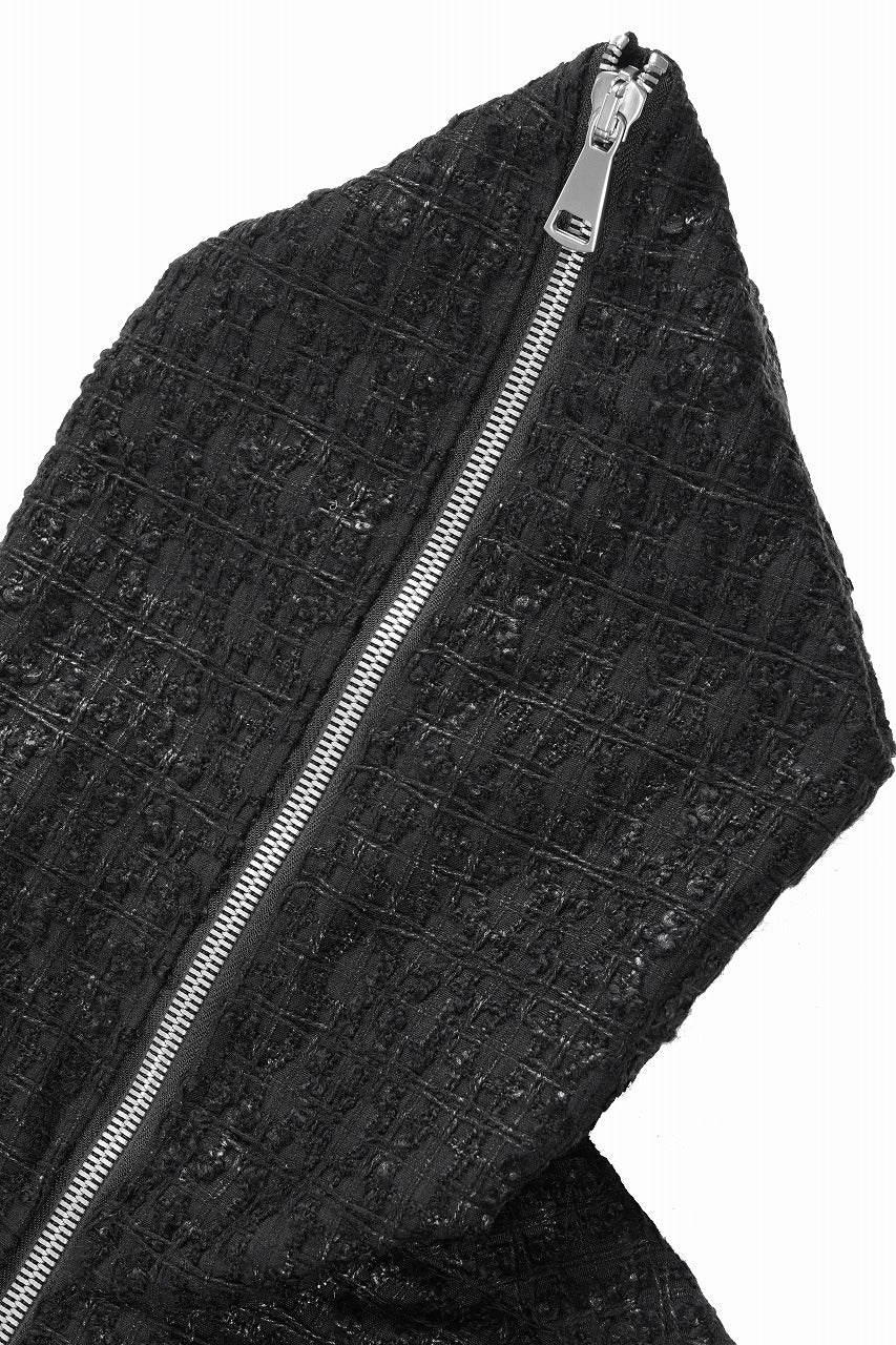 画像をギャラリービューアに読み込む, A.F ARTEFACT HOODED ZIPPER BLOUSON / LUXURY TWEED (BLACK)