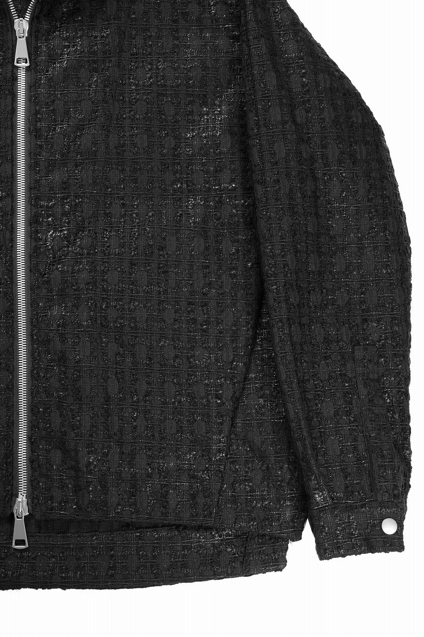 画像をギャラリービューアに読み込む, A.F ARTEFACT HOODED ZIPPER BLOUSON / LUXURY TWEED (BLACK)