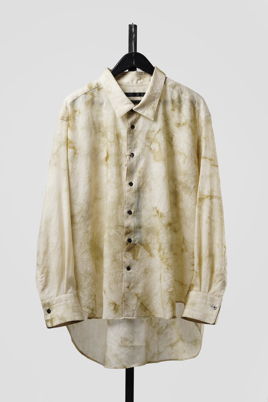 画像をギャラリービューアに読み込む, KLASICA "SH-053-MU" PLAIN BIG SHIRTS / ”KAGO-ZOME" DYED MUSLIN (ECRU)