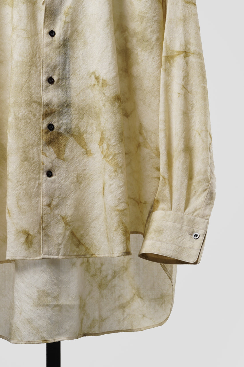 画像をギャラリービューアに読み込む, KLASICA "SH-053-MU" PLAIN BIG SHIRTS / ”KAGO-ZOME" DYED MUSLIN (ECRU)