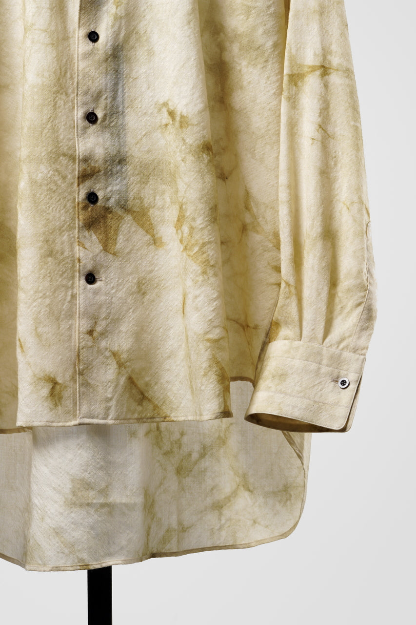 画像をギャラリービューアに読み込む, KLASICA "SH-053-MU" PLAIN BIG SHIRTS / ”KAGO-ZOME" DYED MUSLIN (ECRU)