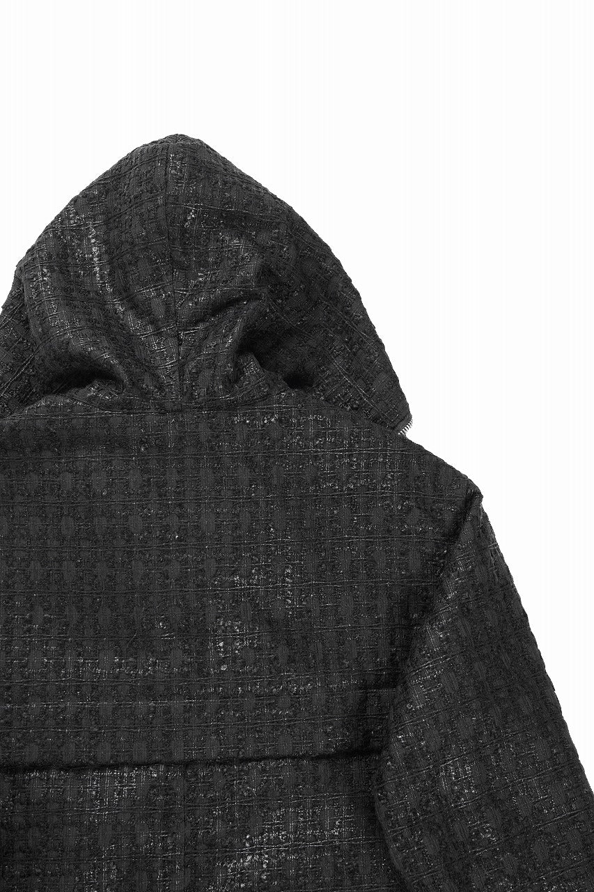 画像をギャラリービューアに読み込む, A.F ARTEFACT HOODED ZIPPER BLOUSON / LUXURY TWEED (BLACK)