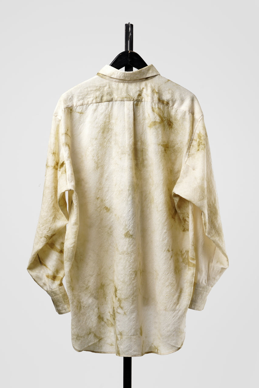 画像をギャラリービューアに読み込む, KLASICA "SH-053-MU" PLAIN BIG SHIRTS / ”KAGO-ZOME" DYED MUSLIN (ECRU)
