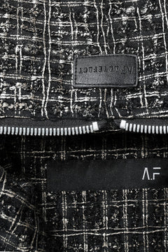 画像をギャラリービューアに読み込む, A.F ARTEFACT HOODED ZIPPER BLOUSON / LUXURY TWEED (BLACK x GOLD)