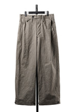 Load image into Gallery viewer, KLASICA "LINDBERG Ⅱ-TW" SIDE TUCKED WIDE STRAIGHT TROUSERS / HAND DYED HIGH DENSITY TWILL (DUST)