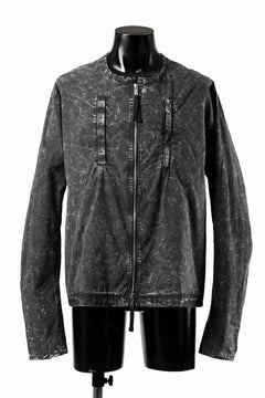 画像をギャラリービューアに読み込む, thom/krom COLLARLESS JACKET / DYED STRETCH COTTON (BLACK MARBLE)