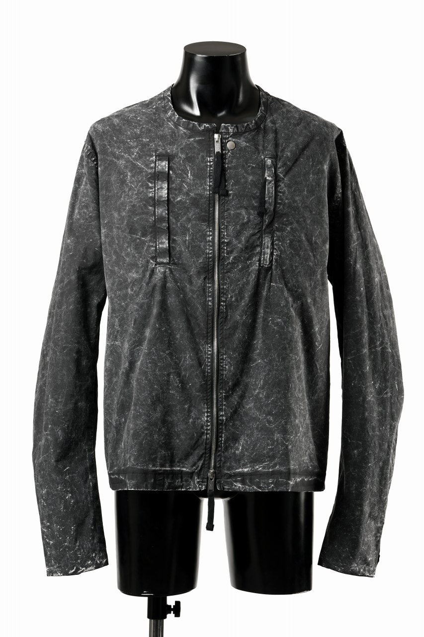 画像をギャラリービューアに読み込む, thom/krom COLLARLESS JACKET / DYED STRETCH COTTON (BLACK MARBLE)