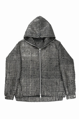 A.F ARTEFACT HOODED ZIPPER BLOUSON / LUXURY TWEED (BLACK x GOLD)