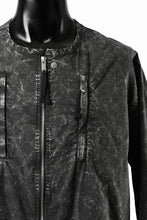 画像をギャラリービューアに読み込む, thom/krom COLLARLESS JACKET / DYED STRETCH COTTON (BLACK MARBLE)