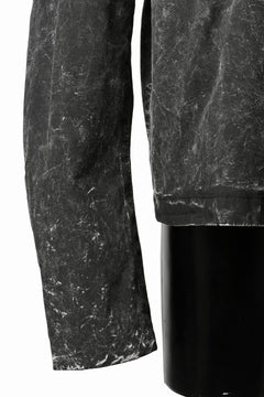 画像をギャラリービューアに読み込む, thom/krom COLLARLESS JACKET / DYED STRETCH COTTON (BLACK MARBLE)