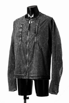 画像をギャラリービューアに読み込む, thom/krom COLLARLESS JACKET / DYED STRETCH COTTON (BLACK MARBLE)