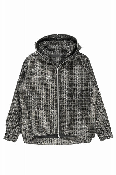 A.F ARTEFACT HOODED ZIPPER BLOUSON / LUXURY TWEED (BLACK x GOLD)