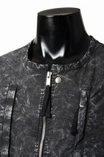 画像をギャラリービューアに読み込む, thom/krom COLLARLESS JACKET / DYED STRETCH COTTON (BLACK MARBLE)
