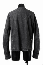 画像をギャラリービューアに読み込む, thom/krom COLLARLESS JACKET / DYED STRETCH COTTON (BLACK MARBLE)
