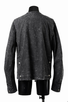 画像をギャラリービューアに読み込む, thom/krom COLLARLESS JACKET / DYED STRETCH COTTON (BLACK MARBLE)
