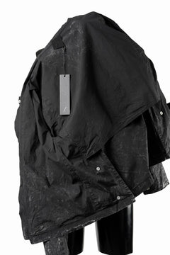 画像をギャラリービューアに読み込む, thom/krom COLLARLESS JACKET / DYED STRETCH COTTON (BLACK MARBLE)