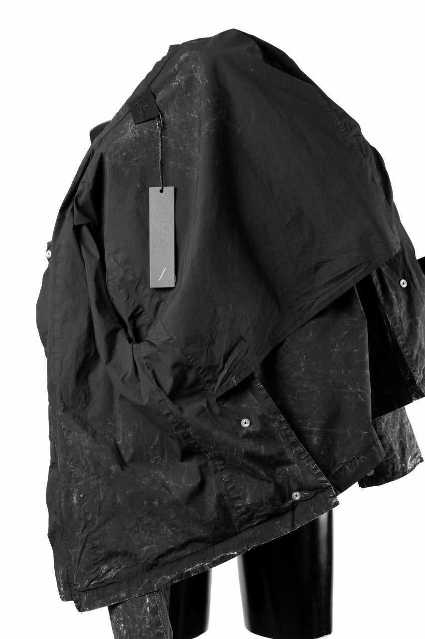 画像をギャラリービューアに読み込む, thom/krom COLLARLESS JACKET / DYED STRETCH COTTON (BLACK MARBLE)