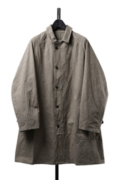 Load image into Gallery viewer, KLASICA "GHOST Ⅱ" SINGLE LAYER BALMACAAN COAT / HAND DYED HIGH DENSITY TWILL (DUST)