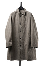 Load image into Gallery viewer, KLASICA "GHOST Ⅱ" SINGLE LAYER BALMACAAN COAT / HAND DYED HIGH DENSITY TWILL (DUST)