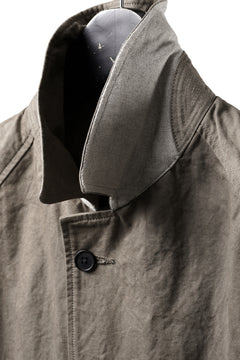 Load image into Gallery viewer, KLASICA "GHOST Ⅱ" SINGLE LAYER BALMACAAN COAT / HAND DYED HIGH DENSITY TWILL (DUST)
