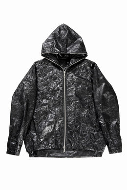 A.F ARTEFACT HOODED ZIPPER BLOUSON / WASHER SYNTHETIC LEATHER (BLACK)