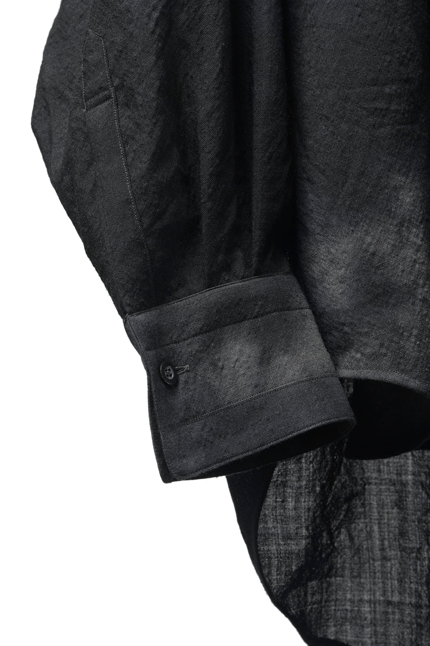 画像をギャラリービューアに読み込む, KLASICA "SH-053-MU" PLAIN BIG SHIRTS / ”KAGO-ZOME" DYED MUSLIN (BLACK GRAY)