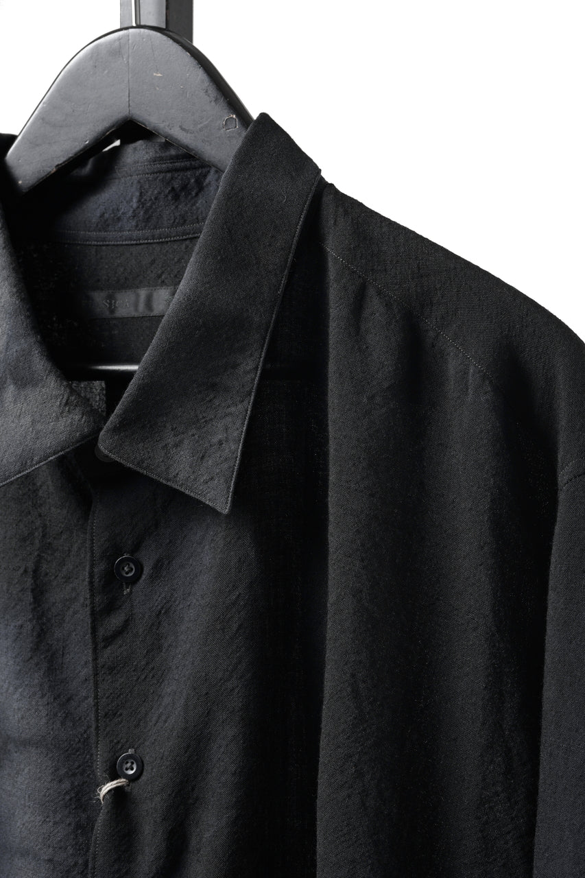 画像をギャラリービューアに読み込む, KLASICA "SH-053-MU" PLAIN BIG SHIRTS / ”KAGO-ZOME" DYED MUSLIN (BLACK GRAY)