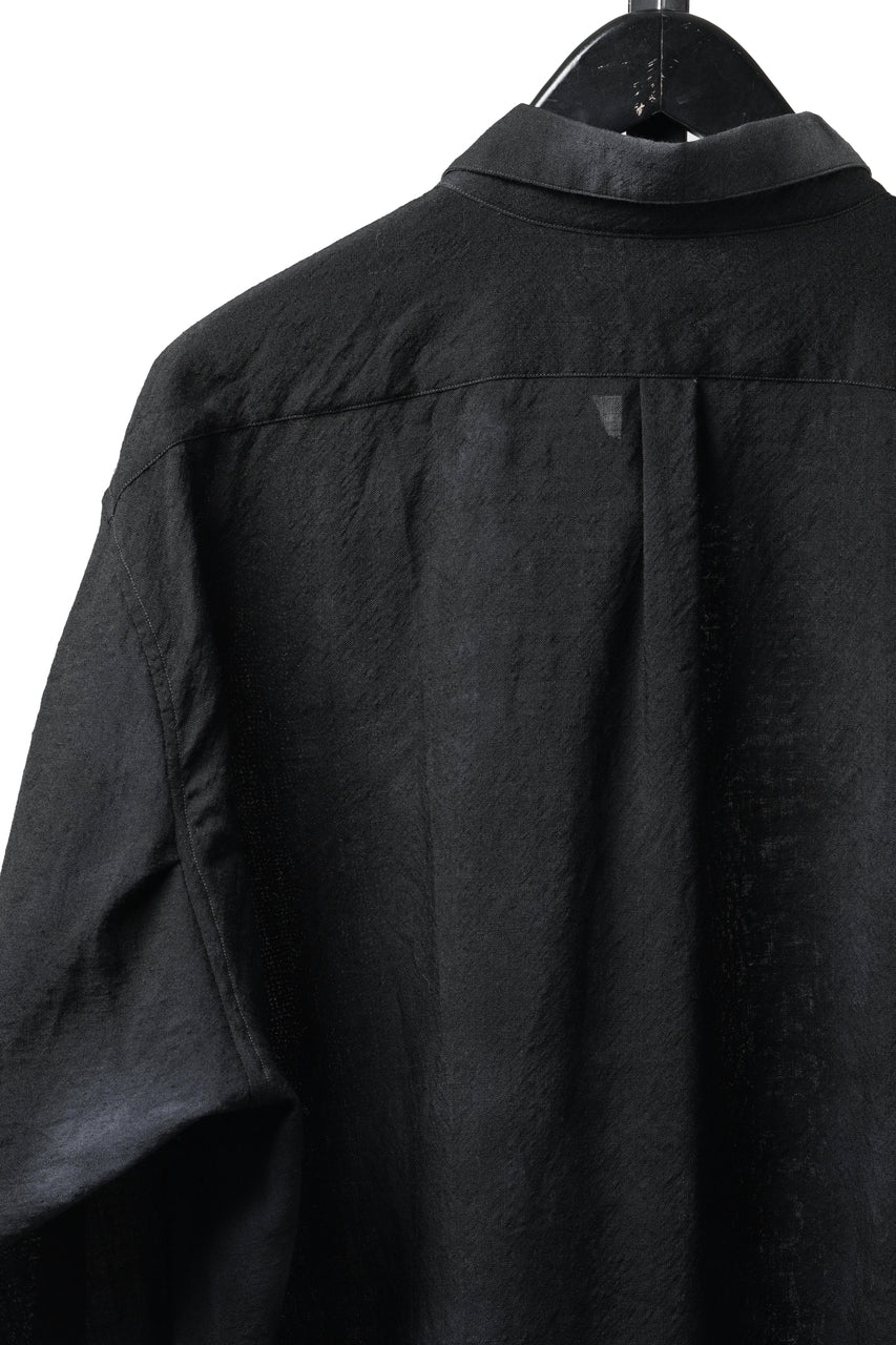 画像をギャラリービューアに読み込む, KLASICA "SH-053-MU" PLAIN BIG SHIRTS / ”KAGO-ZOME" DYED MUSLIN (BLACK GRAY)
