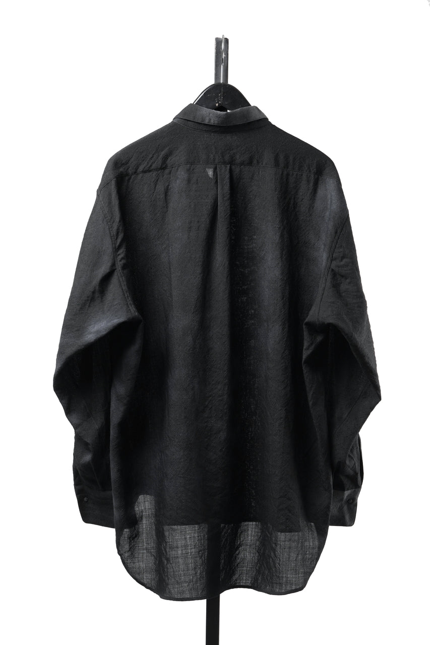 画像をギャラリービューアに読み込む, KLASICA "SH-053-MU" PLAIN BIG SHIRTS / ”KAGO-ZOME" DYED MUSLIN (BLACK GRAY)