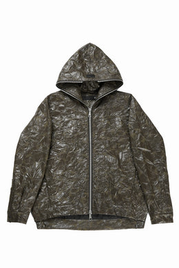 A.F ARTEFACT HOODED ZIPPER BLOUSON / WASHER SYNTHETIC LEATHER (KHAKI)