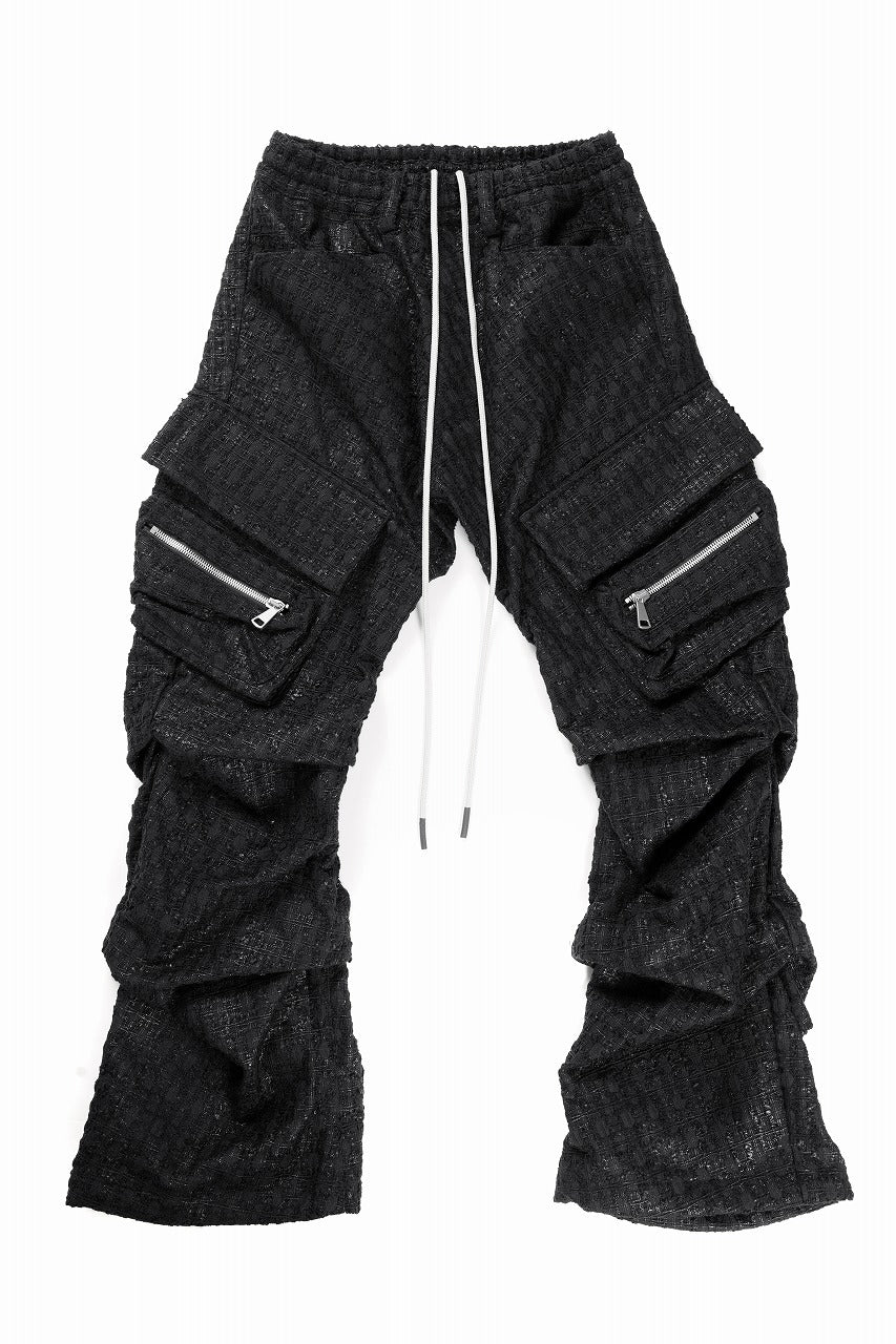 A.F ARTEFACT TUCK CARGO PANTS / LUXURY TWEED (BLACK)