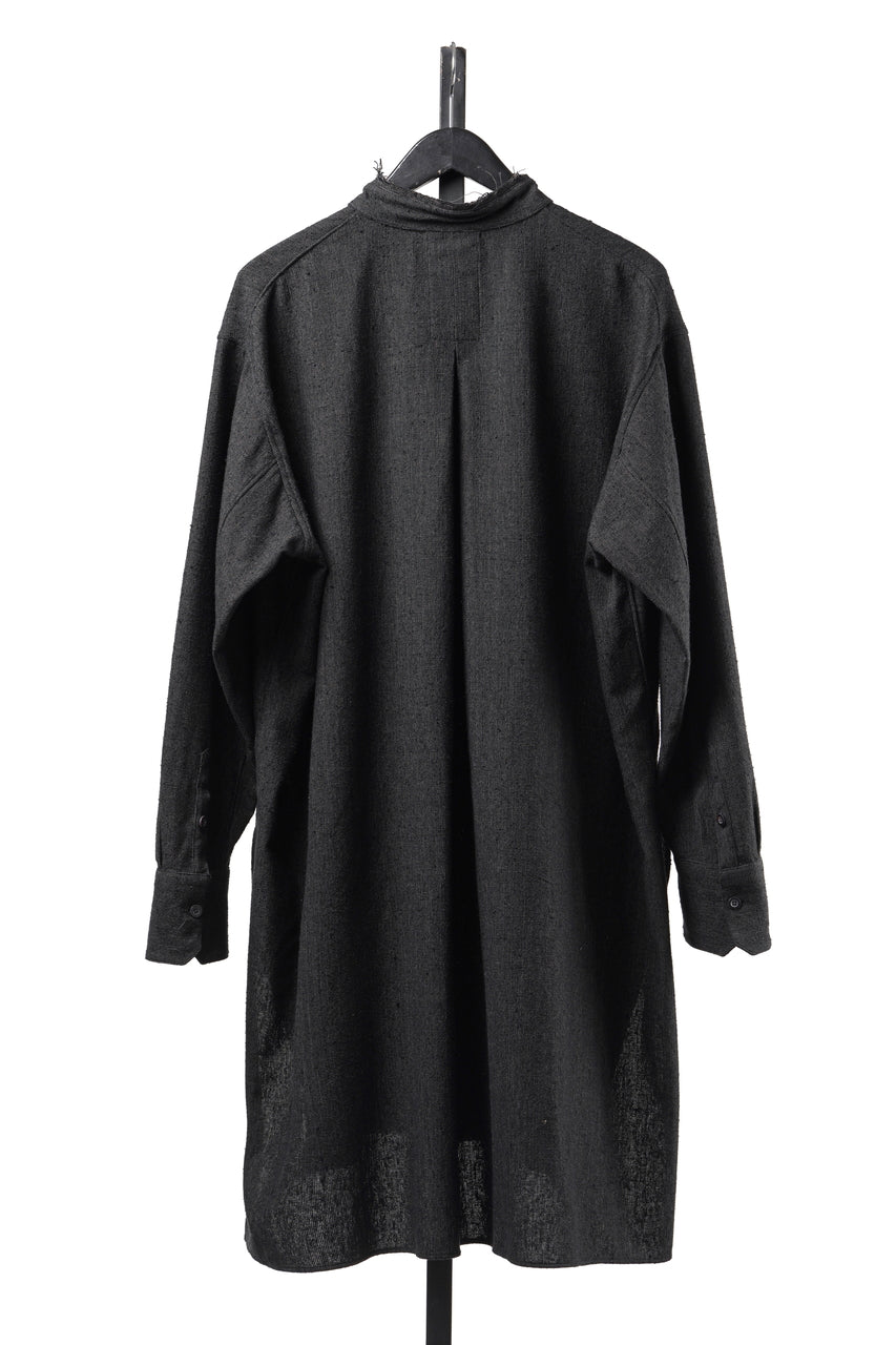 画像をギャラリービューアに読み込む, KLASICA "SH-042" STAND COLLAR LONG TAIL SHIRTS / AMBIENCE ANTIQUE DRAPER (CACAO NIB)